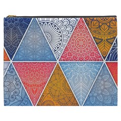 Texture With Triangles Cosmetic Bag (XXXL)