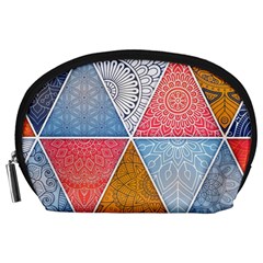 Texture With Triangles Accessory Pouch (large) by nateshop