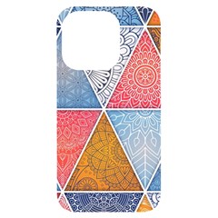 Texture With Triangles Iphone 14 Pro Black Uv Print Case by nateshop