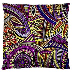 Violet Paisley Background, Paisley Patterns, Floral Patterns Large Cushion Case (one Side) by nateshop