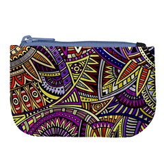 Violet Paisley Background, Paisley Patterns, Floral Patterns Large Coin Purse by nateshop