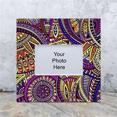 Violet Paisley Background, Paisley Patterns, Floral Patterns White Box Photo Frame 4  X 6  by nateshop