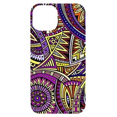 Violet Paisley Background, Paisley Patterns, Floral Patterns Iphone 14 Black Uv Print Case by nateshop