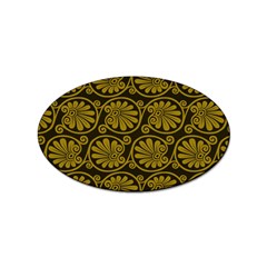 Yellow Floral Pattern Floral Greek Ornaments Sticker Oval (100 pack)