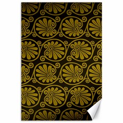 Yellow Floral Pattern Floral Greek Ornaments Canvas 12  x 18 