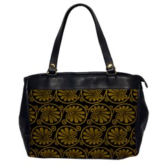 Yellow Floral Pattern Floral Greek Ornaments Oversize Office Handbag