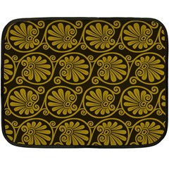 Yellow Floral Pattern Floral Greek Ornaments Fleece Blanket (mini) by nateshop