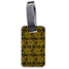 Yellow Floral Pattern Floral Greek Ornaments Luggage Tag (two Sides) by nateshop