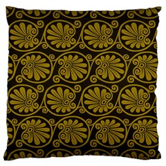 Yellow Floral Pattern Floral Greek Ornaments Large Cushion Case (two Sides) by nateshop