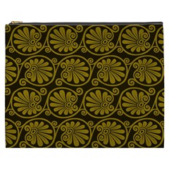 Yellow Floral Pattern Floral Greek Ornaments Cosmetic Bag (xxxl) by nateshop