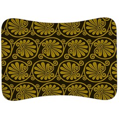 Yellow Floral Pattern Floral Greek Ornaments Velour Seat Head Rest Cushion by nateshop