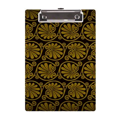 Yellow Floral Pattern Floral Greek Ornaments A5 Acrylic Clipboard