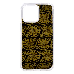 Yellow Floral Pattern Floral Greek Ornaments Iphone 14 Pro Max Tpu Uv Print Case by nateshop