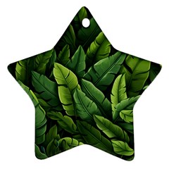 Green Leaves Star Ornament (two Sides)