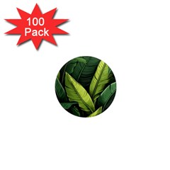 Banana Leaves Pattern 1  Mini Magnets (100 Pack)  by goljakoff