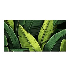 Banana Leaves Pattern Satin Wrap 35  X 70  by goljakoff