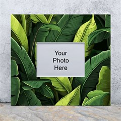 Banana Leaves Pattern White Wall Photo Frame 5  X 7  by goljakoff