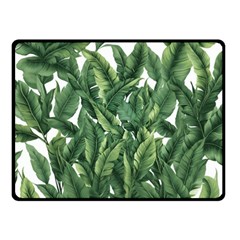 Tropical Leaves Two Sides Fleece Blanket (small) by goljakoff