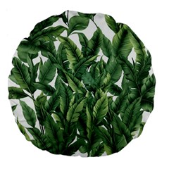 Tropical Leaves Large 18  Premium Flano Round Cushions by goljakoff