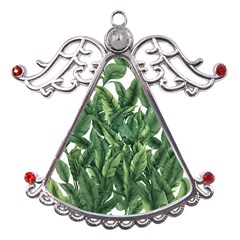 Tropical Leaves Metal Angel With Crystal Ornament by goljakoff