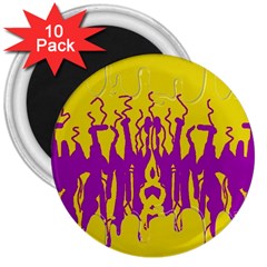 Yellow And Purple In Harmony 3  Magnets (10 Pack) 