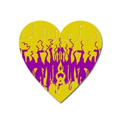 Yellow And Purple In Harmony Heart Magnet