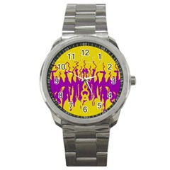 Yellow And Purple In Harmony Sport Metal Watch