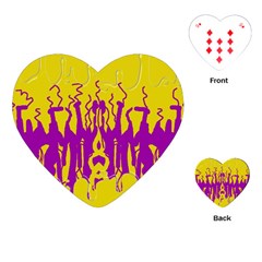 Yellow And Purple In Harmony Playing Cards Single Design (heart)
