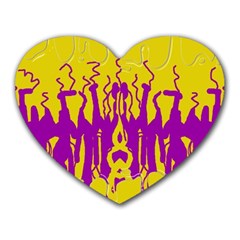 Yellow And Purple In Harmony Heart Mousepad
