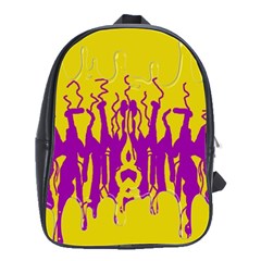 Yellow And Purple In Harmony School Bag (large) by pepitasart