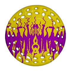 Yellow And Purple In Harmony Ornament (round Filigree)