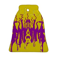 Yellow And Purple In Harmony Ornament (bell) by pepitasart