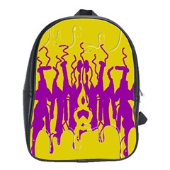 Yellow And Purple In Harmony School Bag (xl) by pepitasart