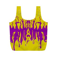 Yellow And Purple In Harmony Full Print Recycle Bag (m)