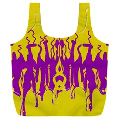 Yellow And Purple In Harmony Full Print Recycle Bag (xxl)