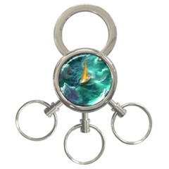 Mountain Wolf Tree Nature Moon 3-ring Key Chain