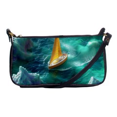 Mountain Birds River Sunset Nature Shoulder Clutch Bag