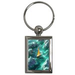 Double Exposure Flower Key Chain (Rectangle) Front