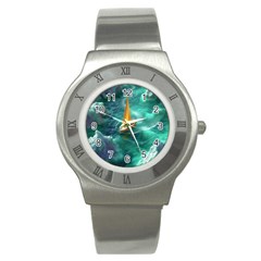 Mountains Sunset Landscape Nature Stainless Steel Watch