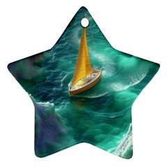 Mountains Sunset Landscape Nature Star Ornament (two Sides)