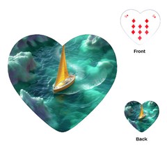 Valley Night Mountains Playing Cards Single Design (heart)
