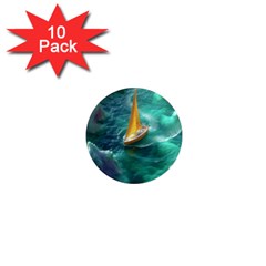 Dolphin Swimming Sea Ocean 1  Mini Magnet (10 Pack) 