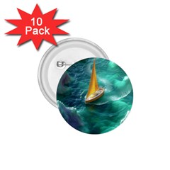 Dolphin Swimming Sea Ocean 1 75  Buttons (10 Pack)