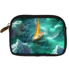 Dolphin Swimming Sea Ocean Digital Camera Leather Case