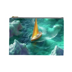 Dolphin Swimming Sea Ocean Cosmetic Bag (large)