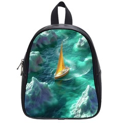 Dolphin Swimming Sea Ocean School Bag (small)