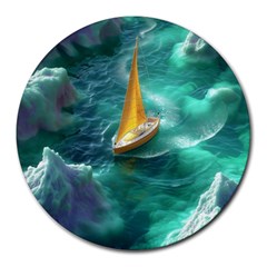 Dolphin Sea Ocean Round Mousepad