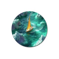 Dolphin Sea Ocean Magnet 3  (round)