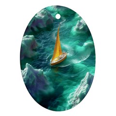 Moon Moonlit Forest Fantasy Midnight Ornament (oval)