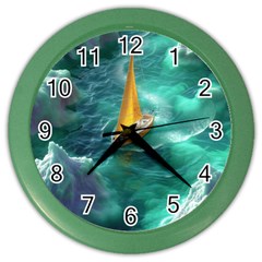 Dolphins Sea Ocean Water Color Wall Clock